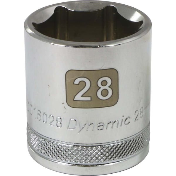 1/2" Drive, 28mm Metric Socket, 6 Points